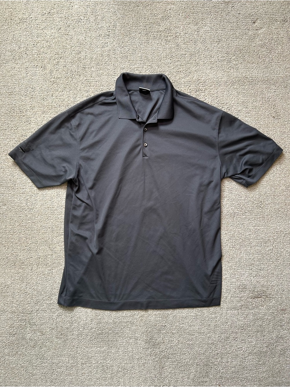 Nike Golf Polo Shirt Mens XL Gray Excellent Dri-FIT Short Sleeve Mesh Logo